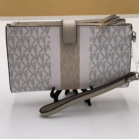 MICHAEL KORS LARGE DOUBLE ZIP WRISTLET LIGHT SAND MULTI COLOR - Picture 3 of 16